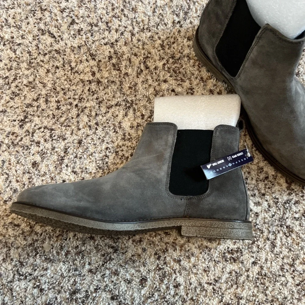 Joseph Abboud Mens Daniel Chelsea Boot Size 12 Gray Genuine Suede New